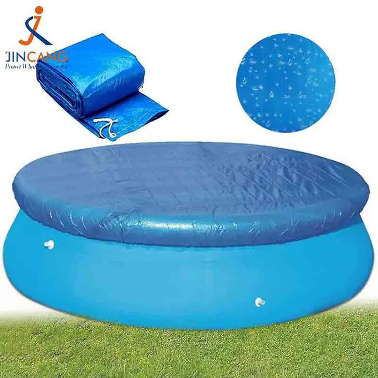 Penutup kolam renang tarpaulin pe biru